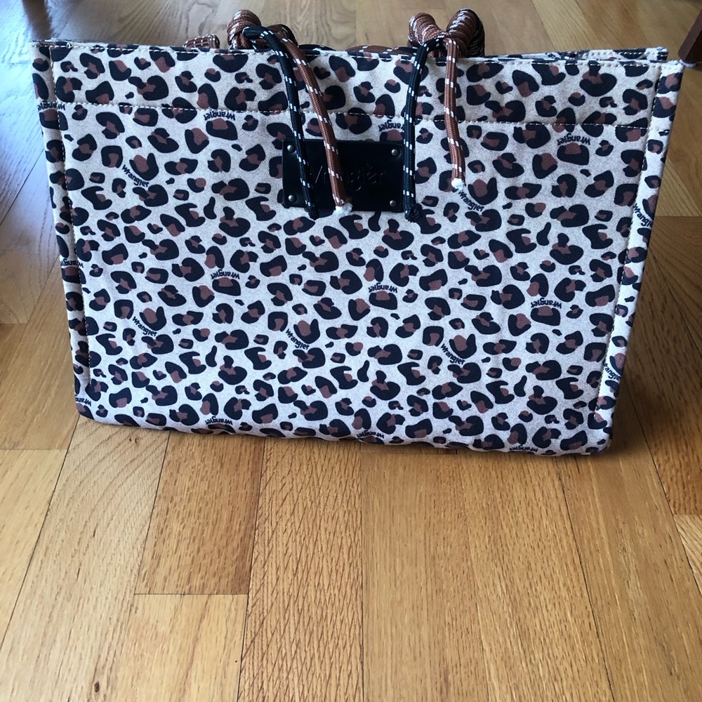 Wrangler Leopard Print Tote in Brown and Black - Picture 8 of 11